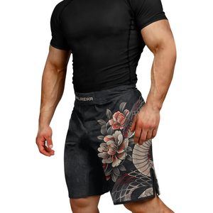 Shorts MMA sur mesure OEM unisexe pour entraînement d'arts martiaux, en polyester sublimé extensible dans les quatre sens, vente en gros d'usine OEM - Product Image 4