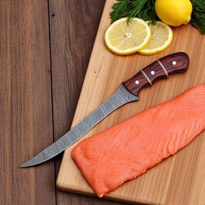 A&M Enterprises Handmade Damascus Steel Fillet Knife Rosewood Handle Steel Cap Decorative Professional Hunting Knives - Product Image 4
