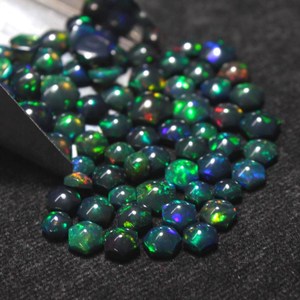 Opale noire fumée traitée, opale multicolore à facettes hexagonales, pierre précieuse naturelle, cabochon d'opale, pierre d'opale pour le bricolage HASNAIN GEMS - Product Image 4