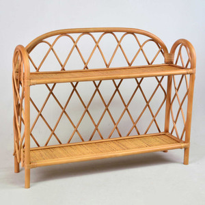 Handwoven rattan <b>shelf</b> cabinets floor stand book cases top choice furniture for room organizer - Product Image 1