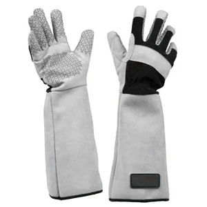 Cowhide Split Leather Anti-Vibration Durable Safety <b>Gloves</b> Flame Fire Resistant with Wrist Support for Fireproof Environments - Product Image 2