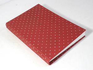 Tiny A5 Hard Cover Diary Cream & Red <b>Dot</b> Printed Handmade Recycled Cotton Paper <b>Notebooks</b> Mini Style Wood Acid Free - Product Image 2
