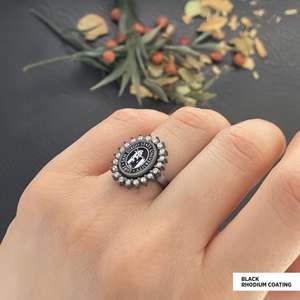 Bague d'École BOJ 037 Personnalisée en Argent et Diamant, Bague de Diplôme Universitaire Unisexe, Cadeau pour Fêtes et Occasions Spéciales, Prix Bas - Product Image 5