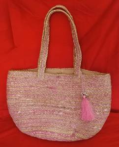 Sac fourre-tout bohème en paille avec pompon turquoise et poignées tressées pour la plage, sac à main léger pour femme - Product Image 3