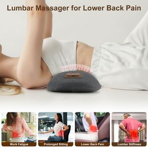 Portable 3-in-1 Lumbar <b>Massager</b> with Heating <b>Vibration</b> Airbag Stretch Memory Foam <b>Back</b> Support Pillow for Home Office Car Use - Product Image 6