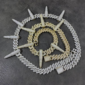 Luxury Men Hip Hop <b>Chain</b> 925 Sterling Silver <b>Iced</b> <b>Out</b> Jewelry VVS Moissanite Diamond Bling Necklace New Design - Product Image 1