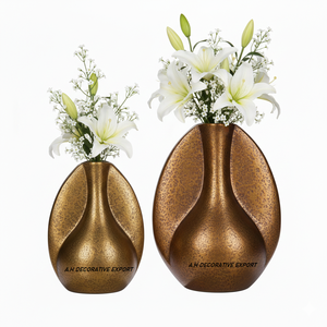 Vase décoratif moderne en aluminium doré, vase à fleurs écologique pour table de mariage, décoration intérieure pour la maison, l'hôtel, le restaurant - Product Image 3