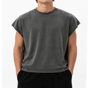 Débardeur de sport oversize sans manches pour homme, style décontracté, 100 % coton, séchage rapide, confortable - Product Image 1