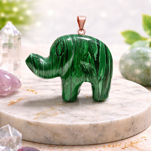 Rose Gold Plated Tiger Eye <b>Elephant</b> Pendant Hand Carved Gemstone Animal Charm Lucky Figurine Wholesale Jewelry Home Decor - Product Image 4