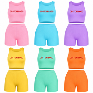 Women Gym Fitness Wear 2PCS Yoga Shorts <b>Sets</b> Seamless Out <b>Sexy</b> Sports Tank Top High Waist Shorts Legging Activewear <b>Sets</b> 2026 - Product Image 2