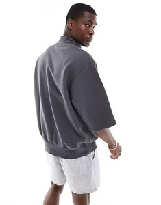 Sweat-shirt polaire demi-zip pour homme, couleur unie, col à capuche, coupe classique, respirant, décontracté, pour l'hiver, anti-boulochage numérique - Product Image 2