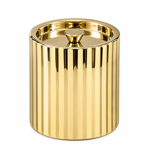 Seau à glace de luxe à double paroi en acier inoxydable avec poignée dorée, refroidisseur à vin en métal cannelé, seau à champagne pour bar, hôtel, fête - Product Image 4