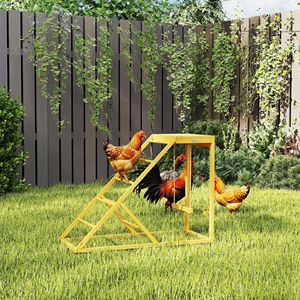Giocattolo Gabbia per Polli Gialla per Animali Sani e Felici, Attività Ludiche con Posatoi e Scala per Galline - Product Image 1