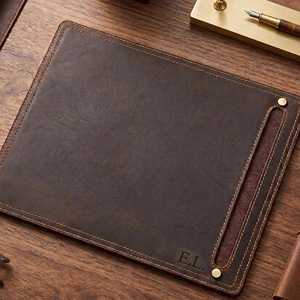 Premium Real Leather Mouse Pad Waterproof <b>Desk</b> Mat Full Grain Cowhide Leather Mousepad for Computer Surface LMP-0020 - Product Image 1