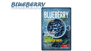 Mascarilla con hoja de frutas de arándano para el cuidado de la piel, esencia rica en zumo, buenos extracto, ingredientes, vegana, nutritiva, coreana - Product Image 3
