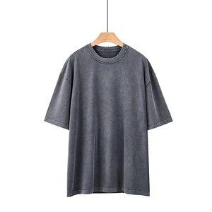 เสื้อยืดวินเทจทรงโอเวอร์ไซส์ ล้างสีแบบแอซิดวอช สำหรับผู้ชาย ไซส์พลัส รับสกรีนโลโก้ สตรีทแวร์ ผ้าฝ้าย 100% ทรงยาว เป็นมิตรต่อสิ่งแวดล้อม ขายส่ง - Product Image 4