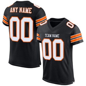 Camiseta de Fútbol Personalizada de Malla Transpirable en Negro, Blanco y Naranja, de Secado Rápido y Ligera para Equipos Deportivos - Product Image 1