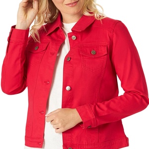 Chaquetas vaqueras de algodón lavado Vintage para mujer, venta al por mayor, talla XL, moda informal, técnicas estampadas desgastadas rasgadas para otoño - Product Image 2