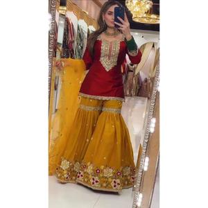 Elegant Party Wear Sharara Plazzo Set with Designer <b>Top</b> and Dupatta Latest Ethnic Outfit for Women Wedding and <b>Festive</b> Wear - Product Image 3