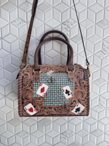 New Handmade Custom Hand Tooled Carving Leather Speedy Handbag Gypsy Boho Western Pattern Stylish Women Shoulder <b>Sling</b> <b>Bag</b> - Product Image 5