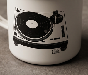 White Iron <b>Enamel</b> Mug DJ Turntable Record Player Graphic Print Metal Coffee <b>Cup</b> Wholesale Direct Factory Partner Market Hub - Product Image 5
