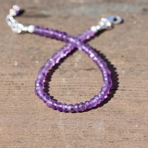Natural Amethyst <b>Bracelet</b> <b>Solid</b> Sterling Silver 6th Anniversary February Birthstone Gemstone Jewelry Gift - Product Image 2
