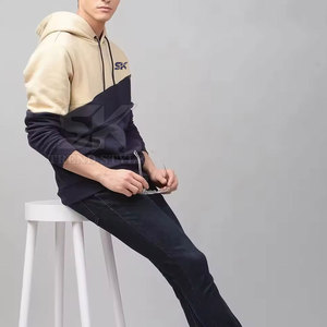 เสื้อฮู้ดดี้ดีไซน์เองคุณภาพสูง สีตัดต่อเรียบง่าย สวมใส่สบาย เหมาะสำหรับฤดูหนาว เสื้อฮู้ดดี้สีตัดต่อเรียบง่าย - Product Image 3