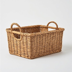 Rustic Natural Fiber Seagrass Storage <b>Basket</b> Handles Durable Multifunctional for Farmhouse Decor Kitchen <b>Bathroom</b> Living Room - Product Image 1