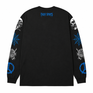 เสื้อยืดแขนยาวโอเวอร์ไซส์สไตล์สตรีทแวร์สำหรับผู้ชาย ผ้าคอตตอนหนานุ่ม พิมพ์ลายกราฟิกหัวกะโหลกสไตล์วินเทจ Y2K โกธิค - Product Image 5