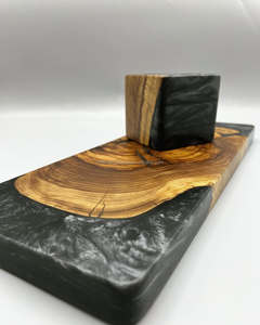 Noor Al Samaa 2025 madera resina epoxi Madkhan quemador elegante hecho a mano Bakhoor titular para celebraciones de Ramadán y Eid - Product Image 6