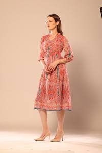 Vestido Casual con Estampado Abstracto Multicolor, Corte Ajustado y Evase, para Uso Diario, Moda Urbana a Precio Accesible - Product Image 4