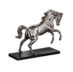 Moderna estatua de caballo de aluminio fundido, figura de gallo orgulloso, arte equino metálico, pieza central para decoración de sala de estar - Product Image 1