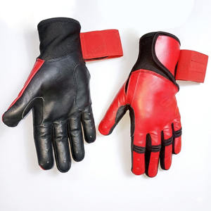 Guantes de bateo de béisbol y softbol de cuero genuino para hombres y mujeres Tasa de fábrica ajustable Los mejores guantes de bateo de puño largo - Product Image 4