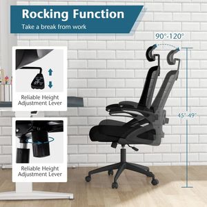 Sedia da Ufficio Ergonomica Girevole Regolabile con Supporto Lombare, Comoda Sedia da Lavoro per Casa o Ufficio - Product Image 6