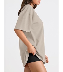 Nueva Llegada: Camiseta de Mujer 100% Algodón Sólido, Manga Media, Hombro Caído, Oversize, Casual, Holgada y Transpirable - Bangladesh - Product Image 3