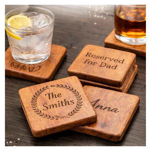 Sous-verre en bois Royal, artisanat supérieur, sous-verre en bois de qualité supérieure, porte-gobelet élégant, articles de bar, pour salle à manger, café, restaurant, maison, charme premium - Product Image 4