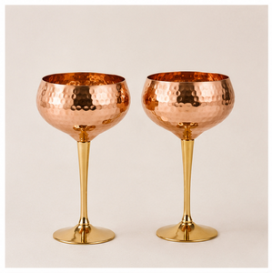 Wholesale Handmade Hammered Pure Copper <b>Wine</b> <b>Goblet</b> With Elegant Brass Stem Tarnish-Resistant Luxury Metal Drinkware For Hotel - Product Image 3