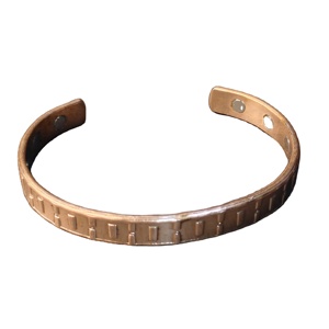 Modern Grid Pattern Copper <b>Bracelet</b> - Stylish Pure Copper Healing Cuff - <b>Men</b>’s Executive Therapy Bangle for Energy & Pain Relief - Product Image 1