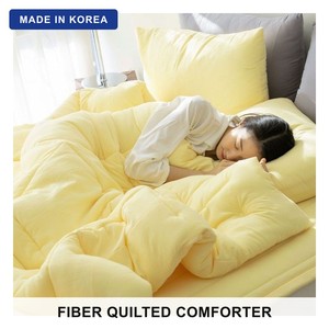 Ensemble de literie matelassé en fibre de maïs lavée coréenne, comprenant couette et surmatelas, doux et respirant, pour lits Super Single et Queen - Product Image 1