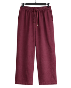 Ensemble deux pièces décontracté pour femme : chemise beige et pantalon large vert clair en lin, tenue d'été, fabricant de vêtements OEM sur mesure - Product Image 2