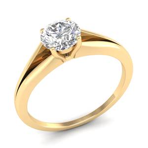 Bague de fiançailles REYES, best-seller, certifiée IGI, or 14K/22K, diamant rond de 0,84 ct, cultivé en laboratoire, pour elle, bijoux fins. - Product Image 2