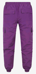 Pantalones cargo para hombre de color sólido con múltiples bolsillos, cintura elástica con acceso por cremallera, ideales para actividades al aire libre en otoño. - Product Image 2