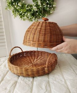 Woven lid kitchen decor item food protection dome eco friendly <b>basket</b> cover bamboo handcrafted lid reusable organic - Product Image 3