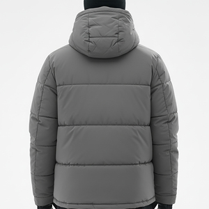 Men's Custom Logo <b>Winter</b> Puffer Jacket Casual Sport Bubble Warm <b>Coat</b> with <b>Waterproof</b> Windbreaker and Collarless Hood - Product Image 3