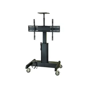 Duurzame Afstandsbediening Mobiele Gemotoriseerde Tv Stand Lcd Tv Video Conferencing Kar Past 37 "-100" W/Video-Conferencing Camera Plank