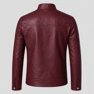 High Quality Men Premium Leather <b>Jacket</b> Slim Fit Motorcycle <b>Jacket</b> with Asymmetrical Front Zip and Side Pockets Regular Fit - Product Image 3