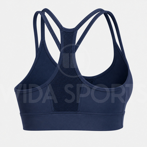 High Support Solid Breathable Mesh Sports <b>Bra</b> for Women Workout Fitness Running with Four-Way <b>Stretch</b> Crisscross Straps - Product Image 2