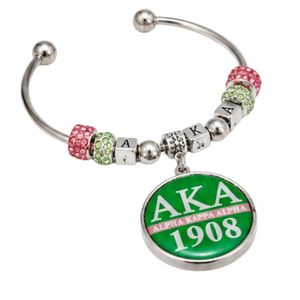 Bracelet jonc vert rose avec breloques, bijoux fantaisie pour femme, bracelet à breloques perlées, accessoire élégant, cadeau pour fête et usage quotidien - Product Image 5