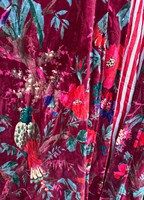 Jaket Musim Dingin Panjang Unisex Terlaris, Jubah Beludru Motif Burung Bolak-Balik, Lengan Panjang, Ukuran Bebas, Penutup Sabuk Katun