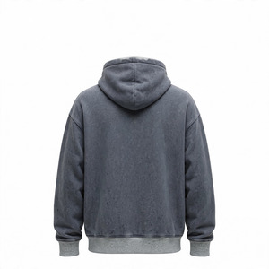 Amkoor Men's Oversized Fleece <b>Hoodie</b> 100% Cotton <b>Zip</b> Up Sweatshirt Solid Color Casual <b>Pocket</b> Winter Streetwear - Product Image 4